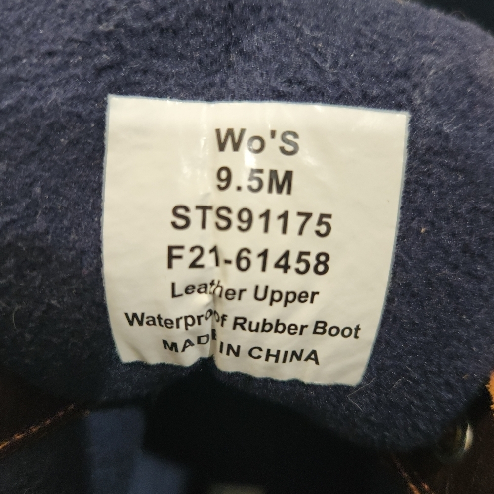 Sperry Women's Saltwater Duck Boots - Navy & Brown Waterproof Leather - Size 9.5 - Picture 8 of 8
